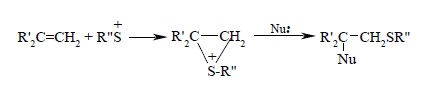 Присоединение сульфенгалогенидов к алкенам